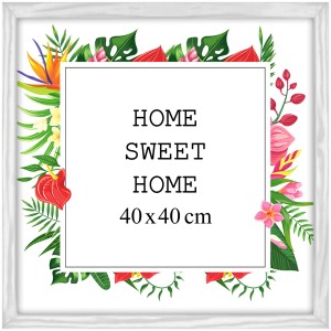 Ramka na zdjęcia 40x40 cm, drewniana w kolorze białym