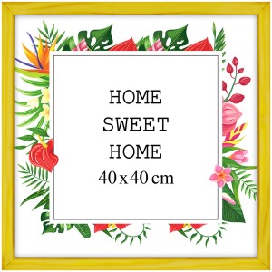 Ramka na zdjęcia 40x40 cm, drewniana w kolorze żółtym