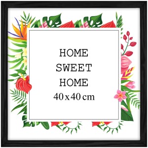 Ramka na zdjęcia 40x40 cm, drewniana w kolorze czarnym