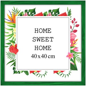 Ramka na zdjęcia 40x40 cm, drewniana w kolorze zielonym